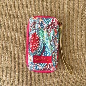 Lilly Pulitzer Multicolor Coral Wristlet